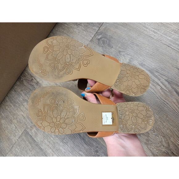 Brighton Lucia Brown Low Heel Sandals Leather Shoes Size 6.5M - Picture 4 of 8